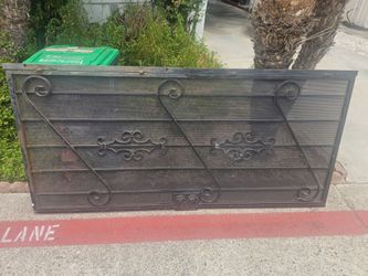 Metal screen door.