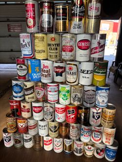 56 vintage beer cans
