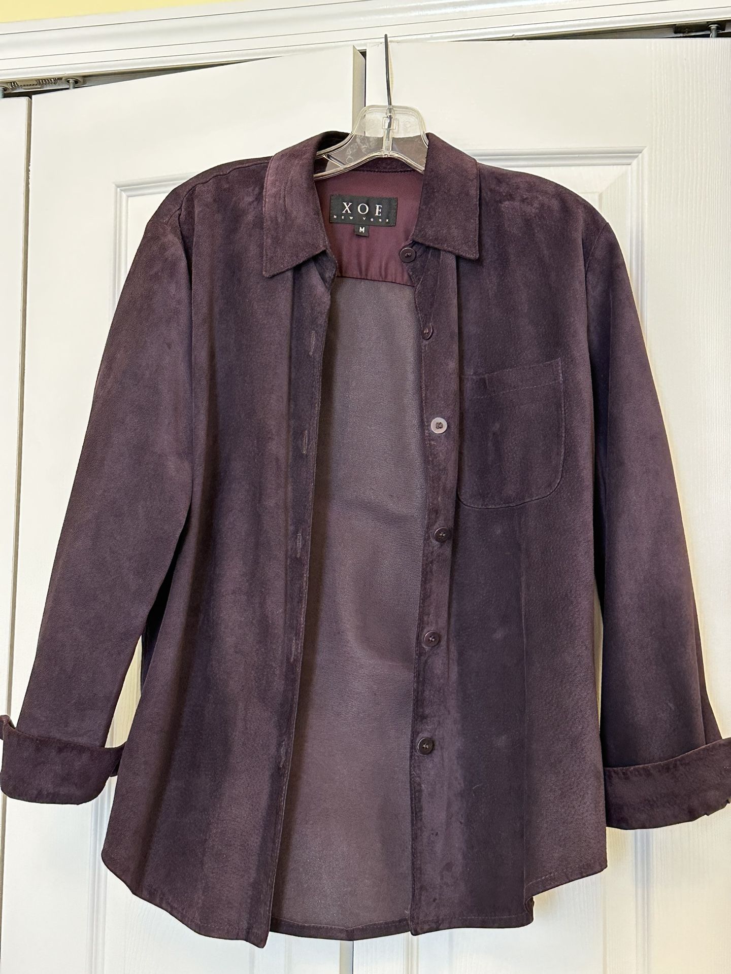 Women’s Suede Jacket In Deep Plum 