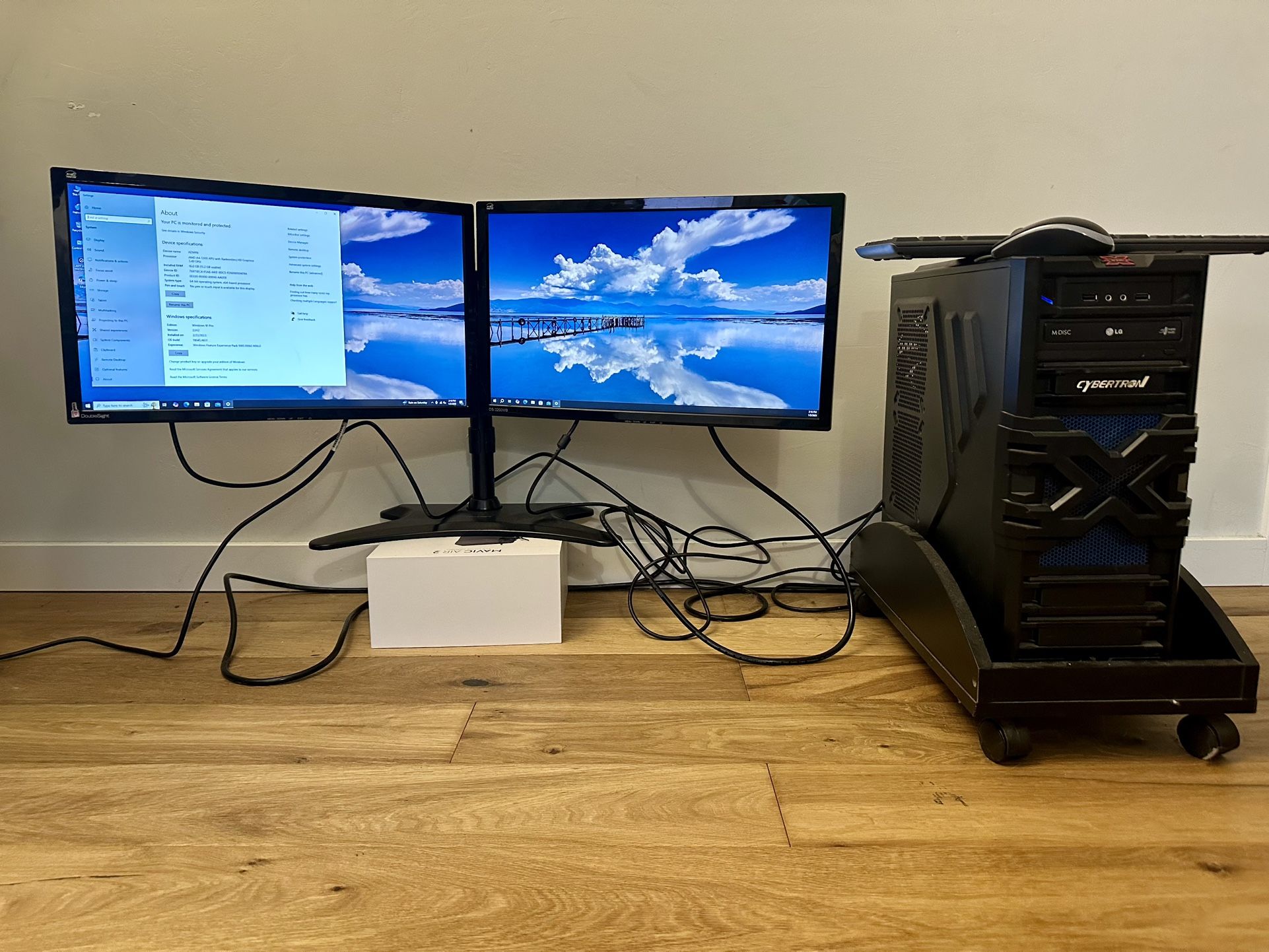 CybertronPC Patriot GM1293B Desktop Gaming Computer and DoubleSight Dual Monitors