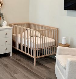IKEA SNIGLAR Crib, beech, 27 1/2x52 "