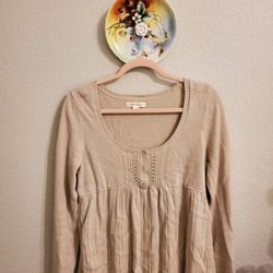 Aéropostale Cable Open-Stitch Square-Neck Babydoll Sweater