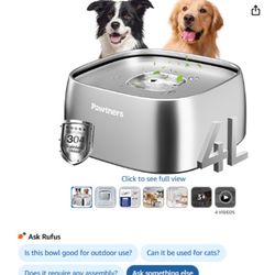 Upgrade No Spill Water Bowl for Dogs, 135oz/4L All Stainless Steel Dog Water Bowl with Non-Slip Base, Spill Proof for Medium Large Messy Drinkers, Ant