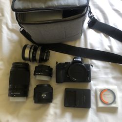 Nikon Z50 With 4 Lenses, Bag, And Memory Card 