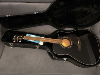 Yamaha FX335C Dreadnought Acoustic  Guitar - Black w/ RoadRunner hard case