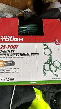 Outdoor 25 ft 3 outlet cord NEW