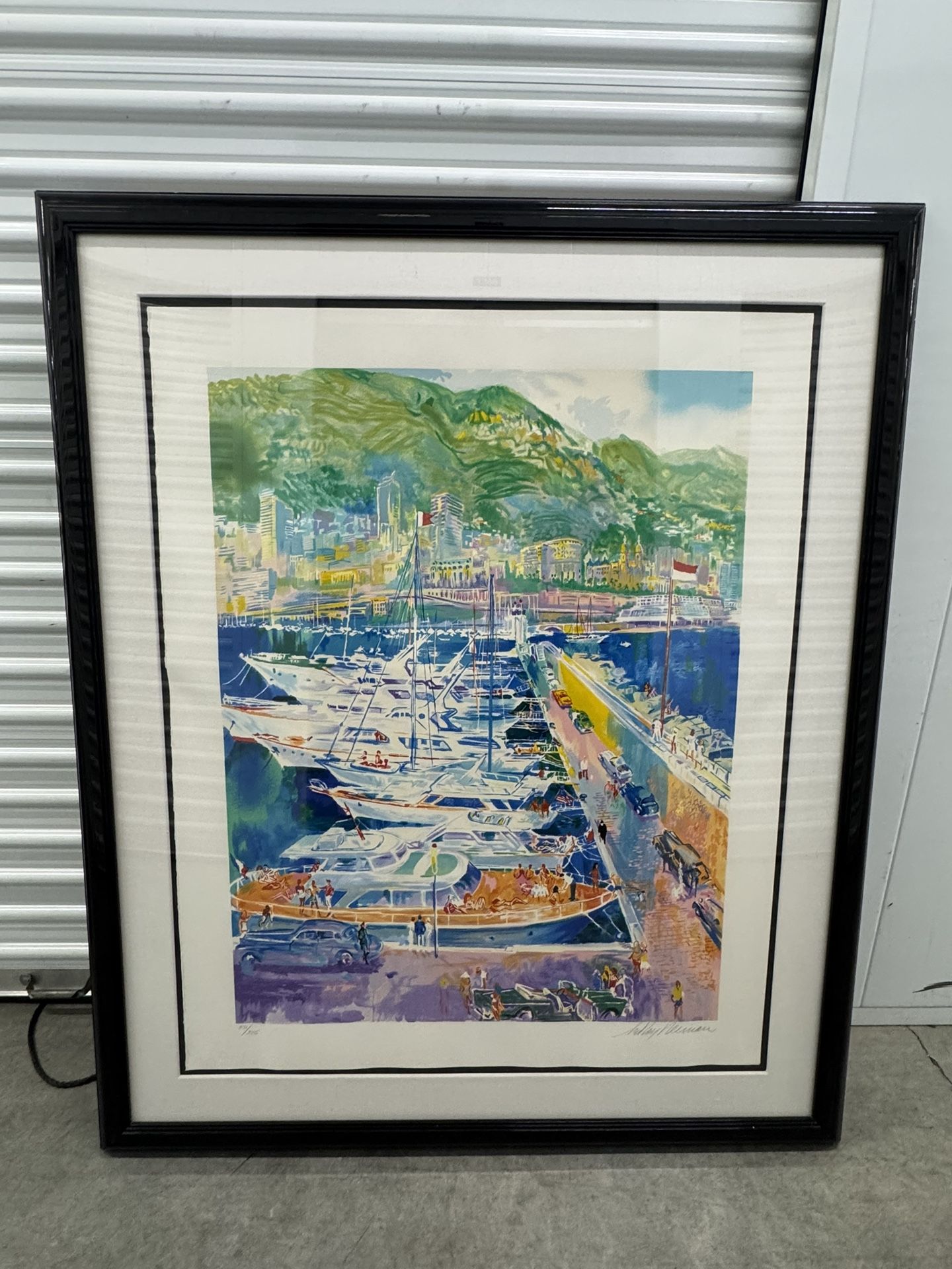 Harbor At Monaco" by LeRoy Neiman signed serigraph 55"x46"