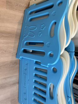 BABY CARE Baby Playpen – Blue & White