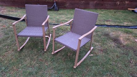 Set of aluminum rocking chairs