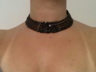 Ladies black choker necklace