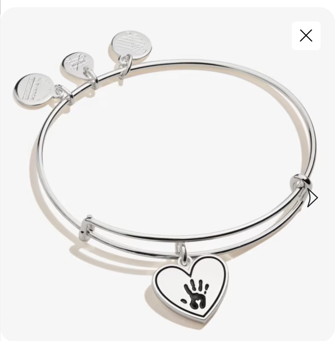 FOREVER TOUCHED MY HEART Silver Charm Bangle  by Alex and Ani