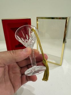 Gorham Lady Anne Crystal Martini Glass Christmas Ornament Boxed Germany