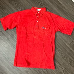 Vintage Lacost Izod Collab Red Polo Shirt Men’s Large 