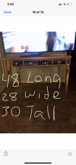 Gold mirror desk Table with doors