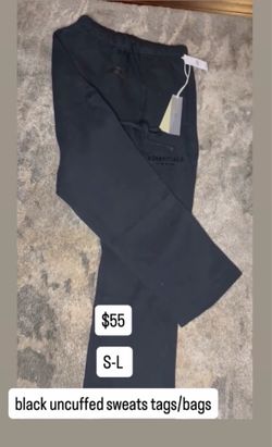essentials Black uncuffed sweats