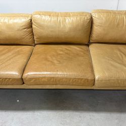 FREE West Elm Brooklyn 81” Leather Sofa – Burnt Sienna