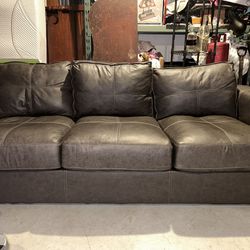 Faux Leather Dark Grey Couch/sofa
