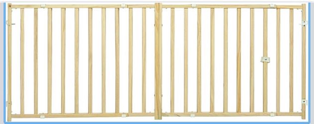 MidWest Homes for Pets Extra-Wide Swing Pet Safety Gate, Dog Gate Expands From 50.25 - 94 Inches Wide, 24-inches Tall, Natural Wood 0040