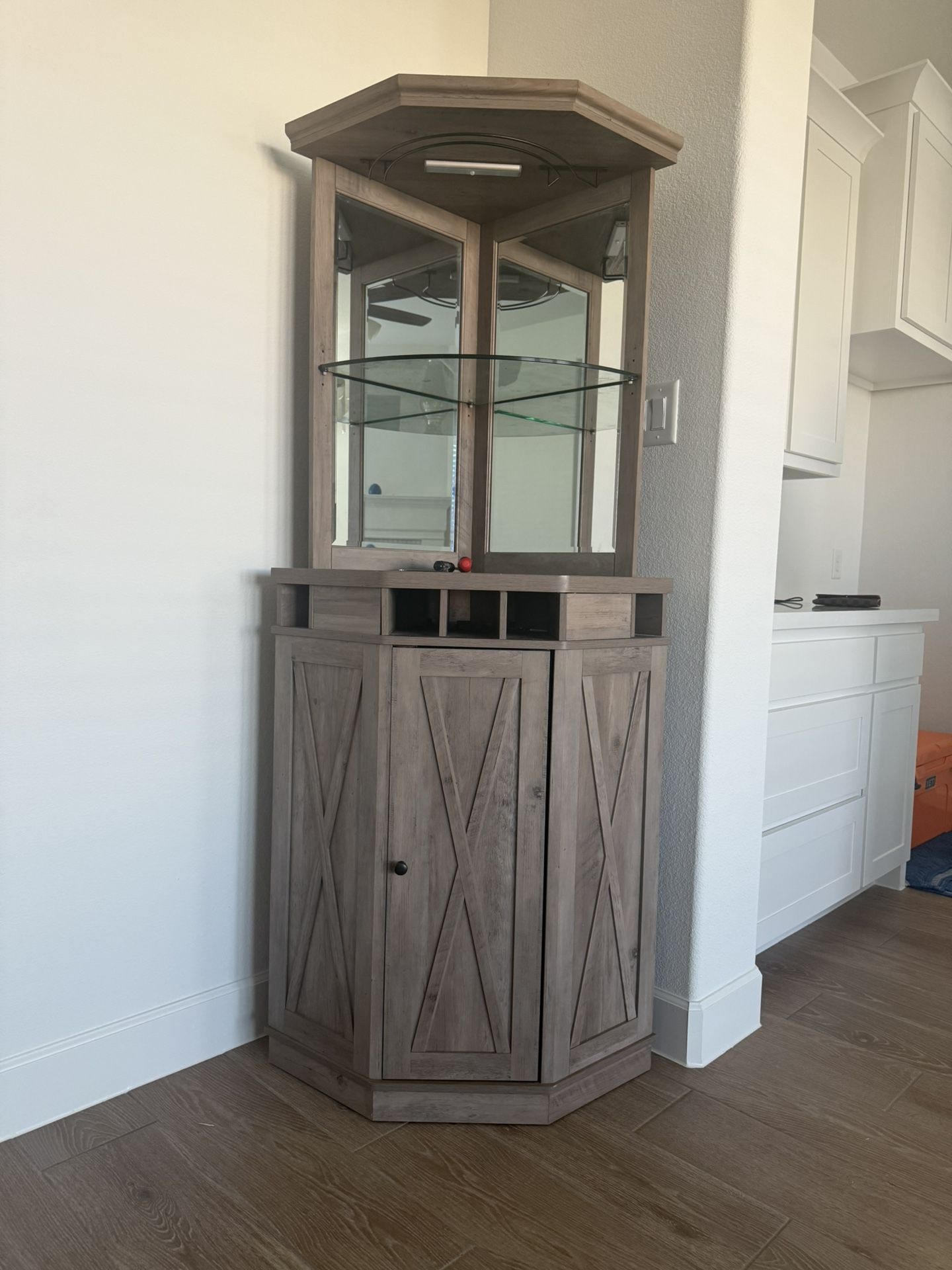 Corner Bar With Built In Wine Rack (Like New)