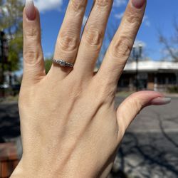 Platinum Ring With Natural Diamonds Promise Engagement Wedding 