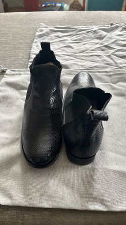 Reptile-Textured Leather Chelsea Boots