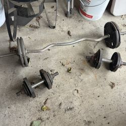 Adjustable EZ Bar & Dumbbells