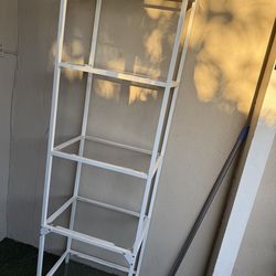 White stainless steel 4 shelf rack