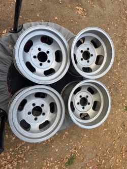 Slotted Mags 15x7 and 15x8.5 Unilug 5x4.5 and 5x4.75 universal Chevy GM Ford Mopar Toyota