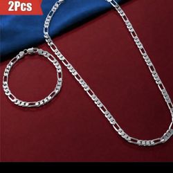 It’s 925 Silver Set 24 Inches Necklace And 8 Inches Bracelet 