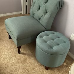Accent Chair And Storage Ottoman