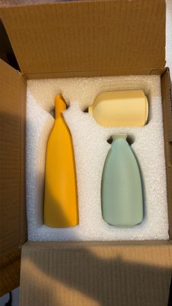 Ceramic Vase Set of 3 Multicolor