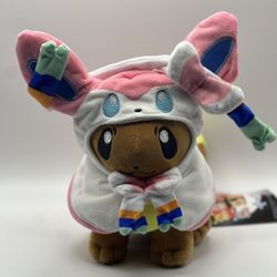 Eevee - Sylveon Poncho Pokémon Plush 8”
