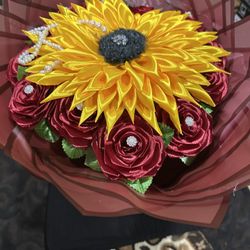 All New 14 Eternal Roses And 1 Sunflower That Last For Ever