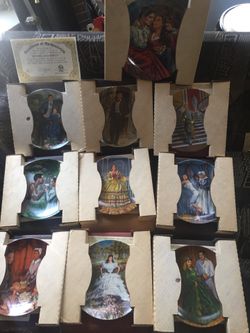 Vintage Gone with the Wind decorative plates (in box, with certificate for each plate, set of 11 plates)