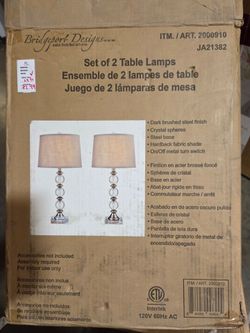 Montgomery 28 in. H Silver Chrome and Crystal Ball Deco Modern Glam Table Lamp set of 2