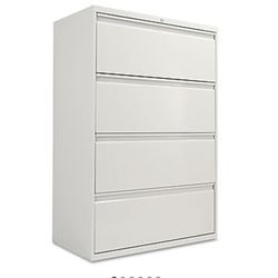 Alera Four-Drawer Lateral File Cabinet, 36w x 18d x 52 1/2h, Light Gray $350