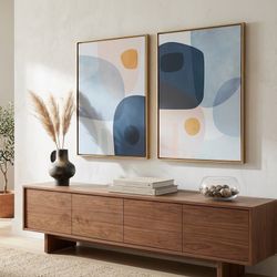 Modern Abstract Framed Wall Art — Set of 2