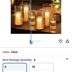 Hewory Glass Cylinder Ribbed Vases Set of  5