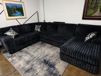 🖤 NEW Oversized Charcoal Gray Corduroy Sectional (3-Piece) 🖤 $0 Down Financing! Flexible Payments Available