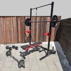 Rack, Bench, Bars, Dumbells, and Weights - $1,000