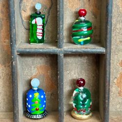 š Darling handmade Christmas mini glass jars bottles for decoration or printers trays
