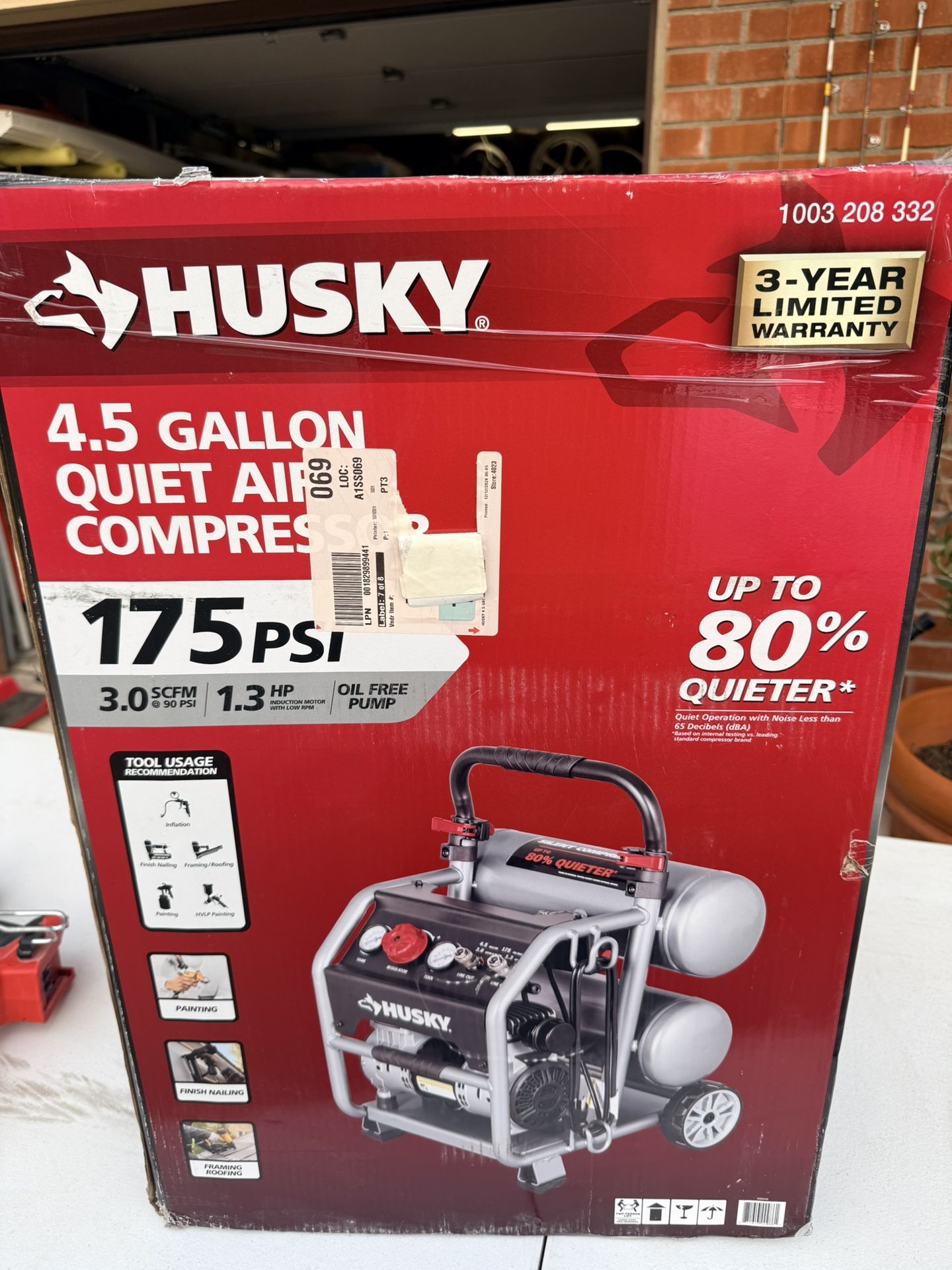 Open Box Husky Compressor