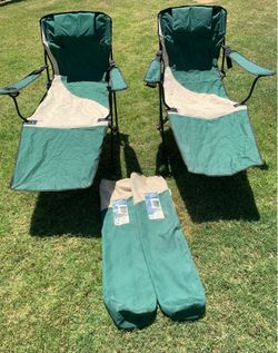 Set of 2 Great Basin Reclining Camping Chairs with Footrests & Carry Bagsl