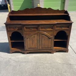 Vintage Antique Hickory White Cabinet Dresser Hutch 