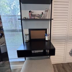 Wall mount desk and Ottoman chair
