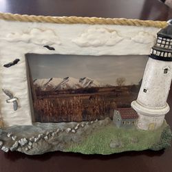 Ceramic Lighthouse Picture Frame