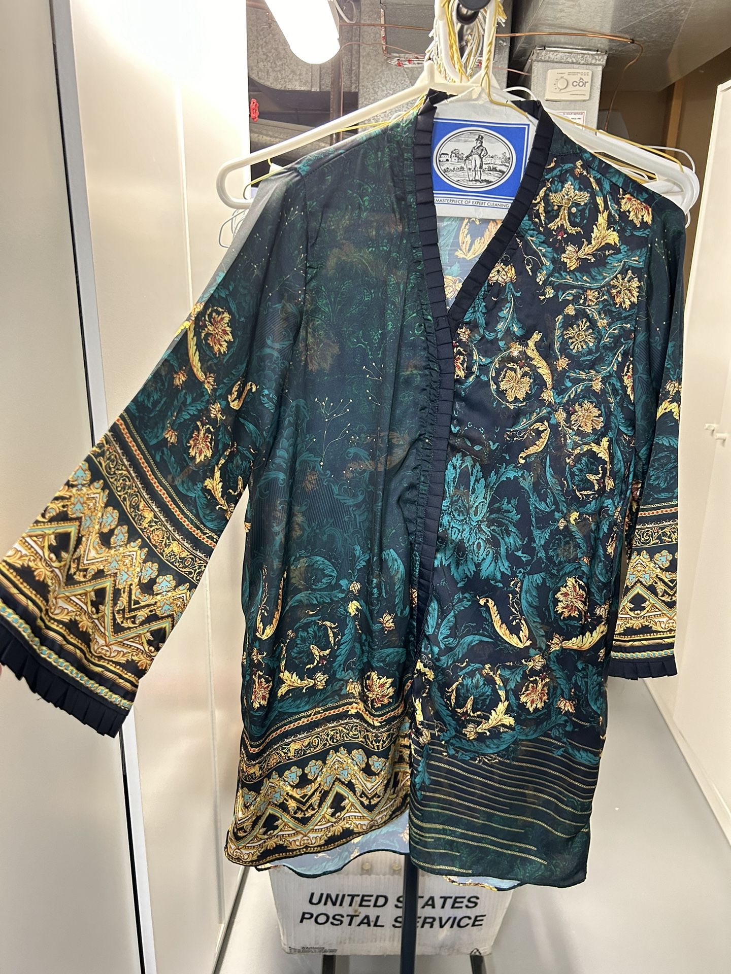 Silk Tunic Screen Printed With Hand Embroidery