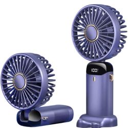 Mini Fan, 3 Speed Handheld Fan, USB Rechargeable Battery, Lightweight, Indoor/Outdoor Travel Blue
