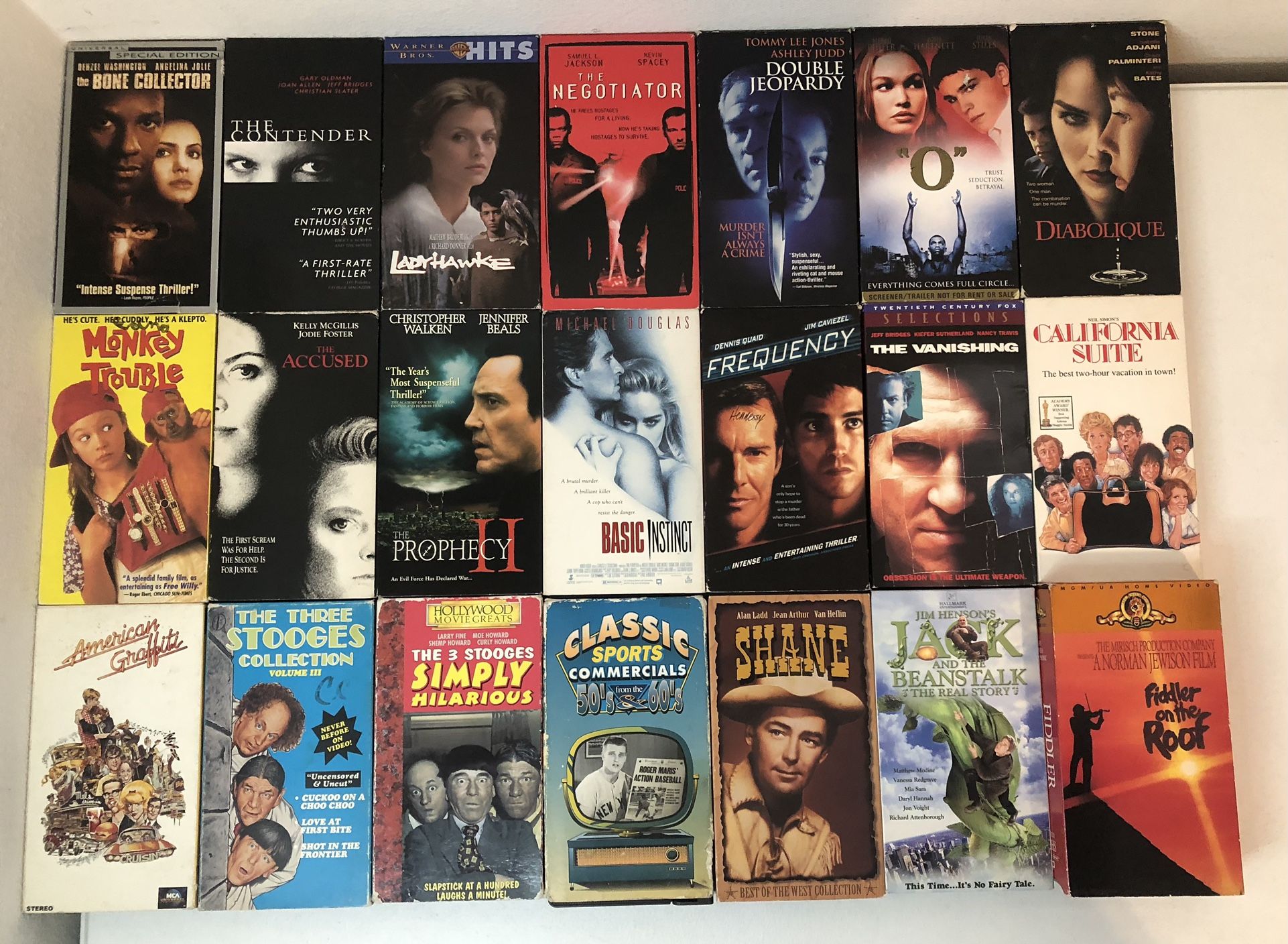 VHS Lot 4, $1 Each