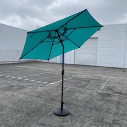 9 Feet Outdoor Patio Umbrella   Market Umbrella With Tilt .. Aqua(No Base)Free Umbrella Cover